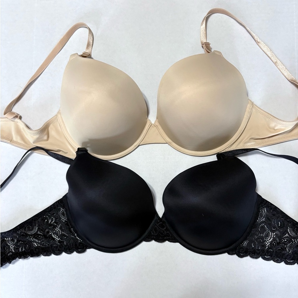 NWOT Maidenform - Self-Expressions Black and Tan Lace Underwire Bras 40D